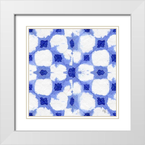Aquarelle Blue I  White Modern Wood Framed Art Print with Double Matting by Nancy Green Design