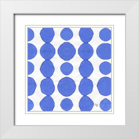 Aquarelle Blue III  White Modern Wood Framed Art Print with Double Matting by Nancy Green Design