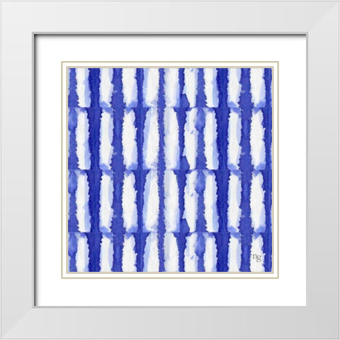 Aquarelle Blue VI  White Modern Wood Framed Art Print with Double Matting by Nancy Green Design