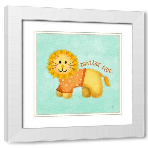 Baby Safari II White Modern Wood Framed Art Print with Double Matting by Noonday Design