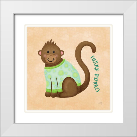 Baby Safari IV White Modern Wood Framed Art Print with Double Matting by Noonday Design