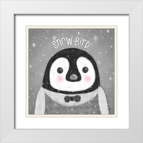 Snow Buddies II  White Modern Wood Framed Art Print with Double Matting by Noonday Design