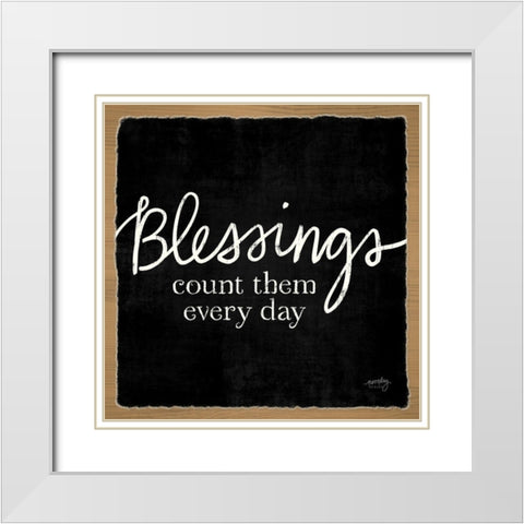 Blessings of Home III (Blessings) White Modern Wood Framed Art Print with Double Matting by Noonday Designs