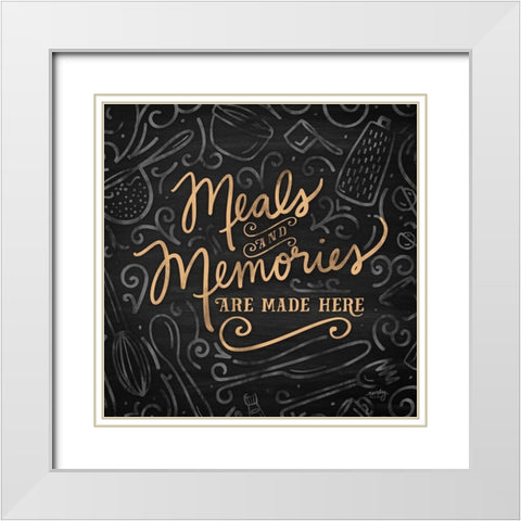 Gather Here II (Meal Memories) White Modern Wood Framed Art Print with Double Matting by Noonday Designs