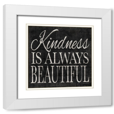Kindness and Joy Signs I  White Modern Wood Framed Art Print with Double Matting by Killeen, Jen