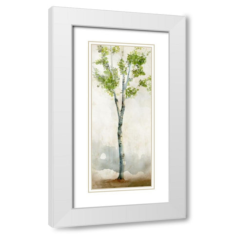 Watercolor Birch Trees I  White Modern Wood Framed Art Print with Double Matting by Milan, Vittorio