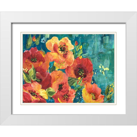 Rainbow Garden Landscape White Modern Wood Framed Art Print with Double Matting by Tre Sorelle Studios