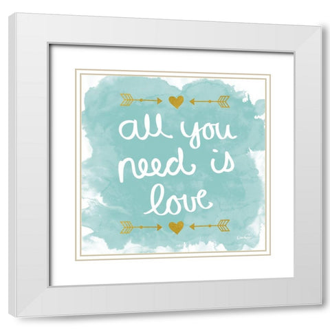 Life and Love Blue II  White Modern Wood Framed Art Print with Double Matting by Harbick, Nicole
