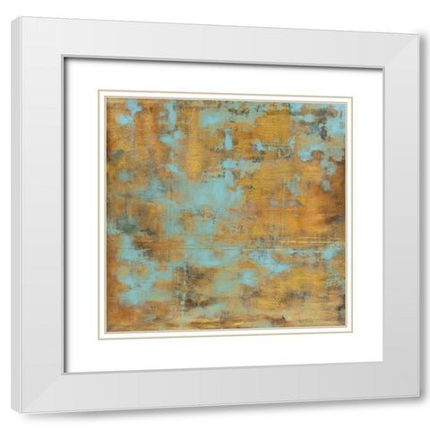 Rustic Elegance Sky Blue White Modern Wood Framed Art Print with Double Matting by Elaine-Cusson, Marie