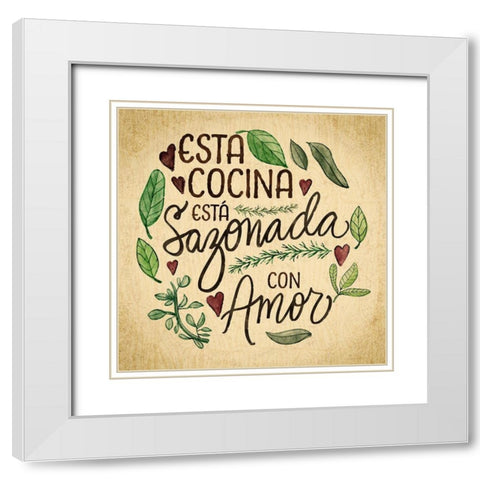 Kitchen Memories Spanish I White Modern Wood Framed Art Print with Double Matting by Noonday Designs