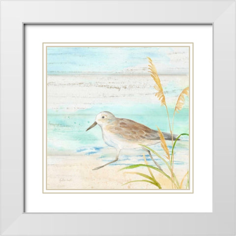 Sandpiper Beach IV White Modern Wood Framed Art Print with Double Matting by Coulter, Cynthia