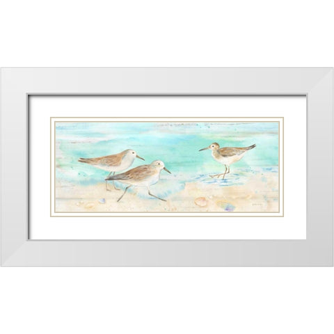 Sandpiper Beach Panel White Modern Wood Framed Art Print with Double Matting by Coulter, Cynthia