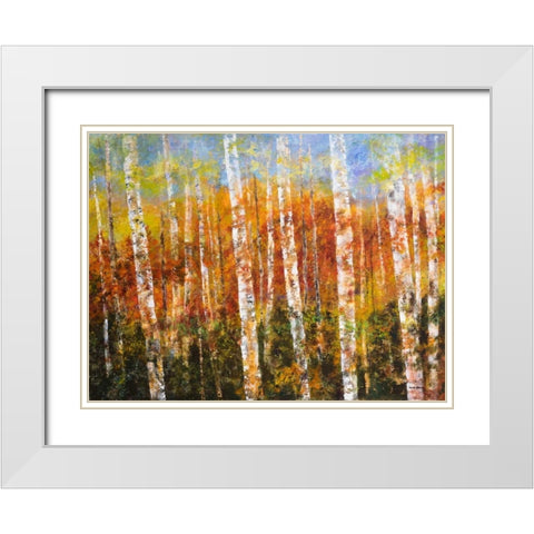Autumn View White Modern Wood Framed Art Print with Double Matting by Green, Edith