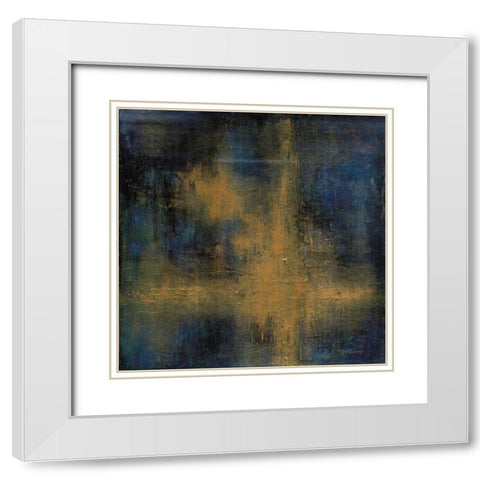 Blue Fantasy White Modern Wood Framed Art Print with Double Matting by Cusson, Marie Elaine