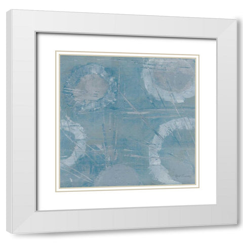 Champagne Burst Blue/Gray White Modern Wood Framed Art Print with Double Matting by Cusson, Marie Elaine