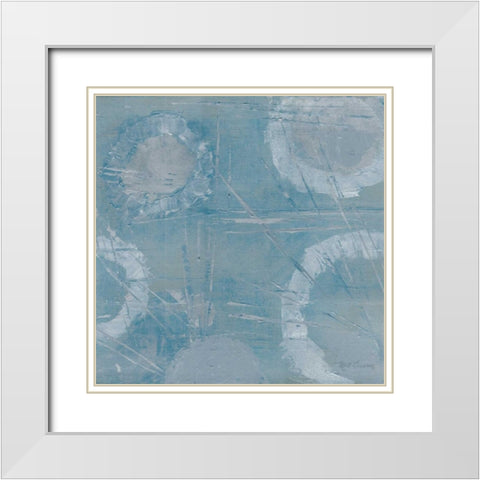 Champagne Burst Blue/Gray White Modern Wood Framed Art Print with Double Matting by Cusson, Marie Elaine