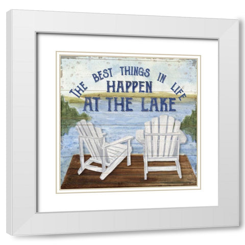 Lake Living I (best things) White Modern Wood Framed Art Print with Double Matting by Reed, Tara