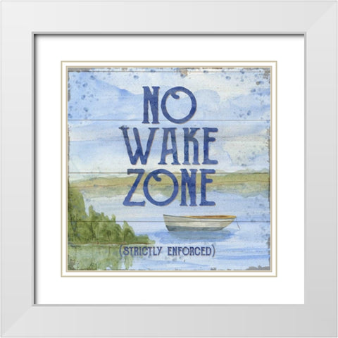 Lake Living II (no wake zone) White Modern Wood Framed Art Print with Double Matting by Reed, Tara