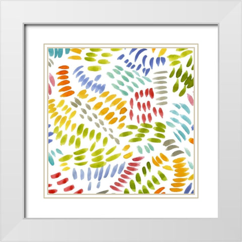 Painters Palette Multi III White Modern Wood Framed Art Print with Double Matting by Nancy Green Design