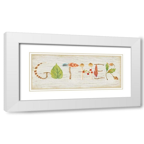 Gather Wood Sign White Modern Wood Framed Art Print with Double Matting by Coulter, Cynthia