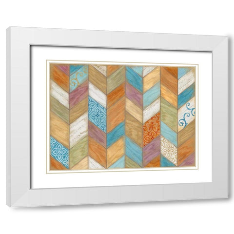 Rustic Chevron White Modern Wood Framed Art Print with Double Matting by Coulter, Cynthia