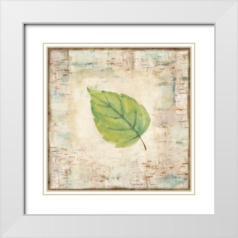 Nature Walk Leaves IV White Modern Wood Framed Art Print with Double Matting by Coulter, Cynthia