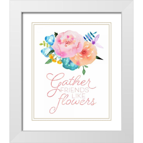 Flowers in Full Bloom I White Modern Wood Framed Art Print with Double Matting by Noonday Design