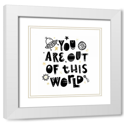 Give Me Space III White Modern Wood Framed Art Print with Double Matting by Noonday Design