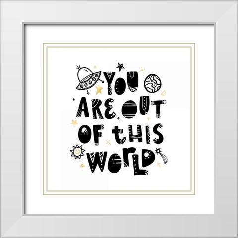 Give Me Space III White Modern Wood Framed Art Print with Double Matting by Noonday Design