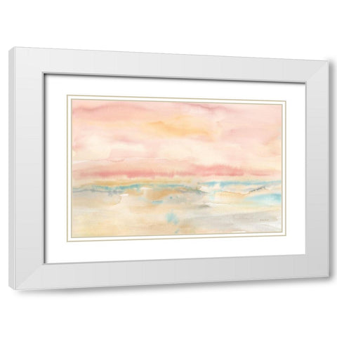 Blush Seascape White Modern Wood Framed Art Print with Double Matting by Coulter, Cynthia