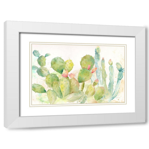 Cactus Garden Landscape White Modern Wood Framed Art Print with Double Matting by Coulter, Cynthia