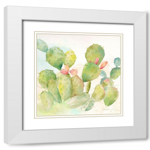 Cactus Garden I White Modern Wood Framed Art Print with Double Matting by Coulter, Cynthia