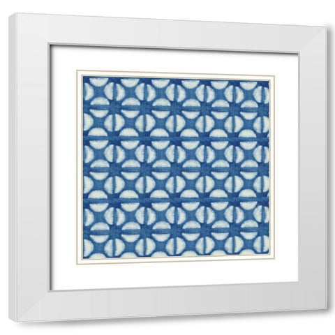 Blue Shibori I  White Modern Wood Framed Art Print with Double Matting by Green, Nancy