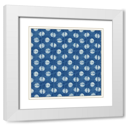 Blue Shibori II White Modern Wood Framed Art Print with Double Matting by Green, Nancy
