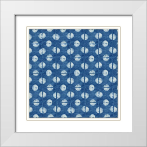 Blue Shibori II White Modern Wood Framed Art Print with Double Matting by Green, Nancy