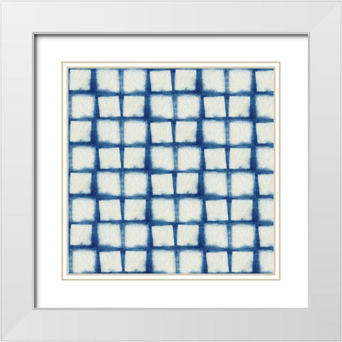Blue Shibori IV White Modern Wood Framed Art Print with Double Matting by Green, Nancy