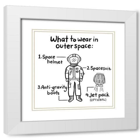 Outerspace IV White Modern Wood Framed Art Print with Double Matting by Noonday Design