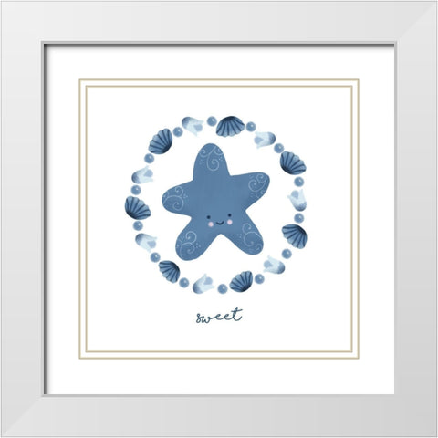 Ocean Friends III White Modern Wood Framed Art Print with Double Matting by Noonday Design