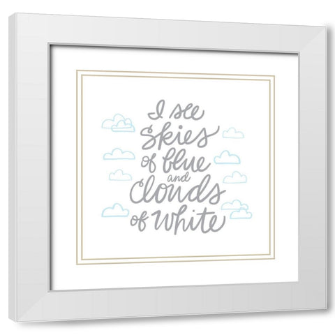 Wonderful World I White Modern Wood Framed Art Print with Double Matting by Noonday Design