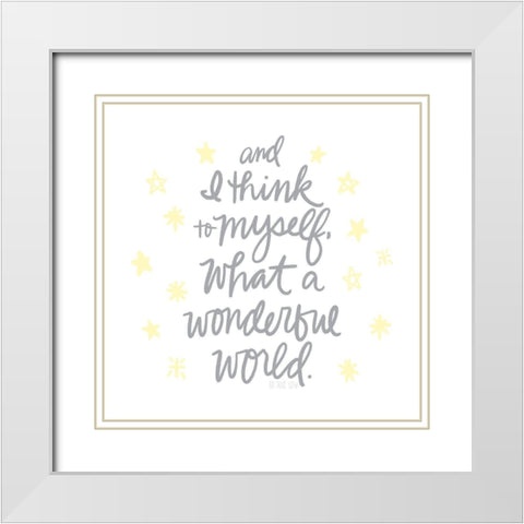 Wonderful World II White Modern Wood Framed Art Print with Double Matting by Noonday Design