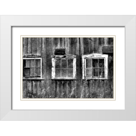 The Old Barn Window White Modern Wood Framed Art Print with Double Matting by Romita, Denise