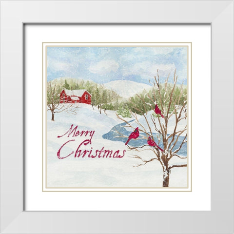 Christmas in the Country IV Merry Christmas White Modern Wood Framed Art Print with Double Matting by Reed, Tara