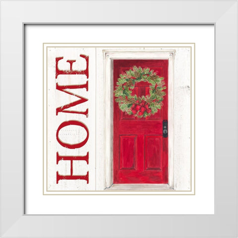 Home for the Holidays Home Door White Modern Wood Framed Art Print with Double Matting by Reed, Tara