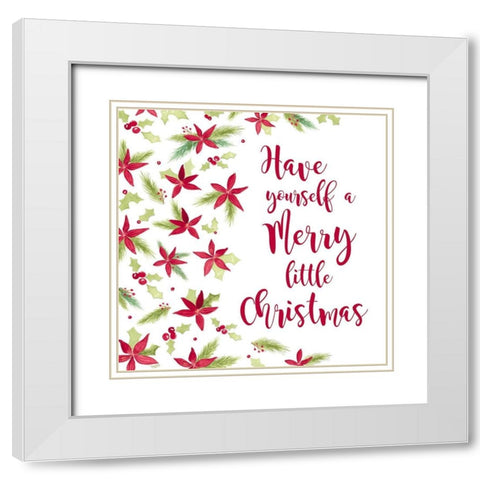 Be Joyful Merry Little Christmas White Modern Wood Framed Art Print with Double Matting by Reed, Tara