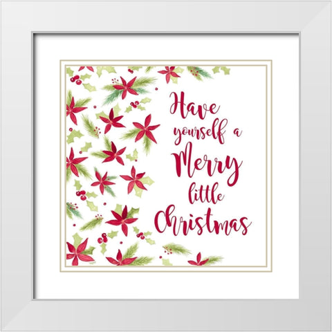 Be Joyful Merry Little Christmas White Modern Wood Framed Art Print with Double Matting by Reed, Tara