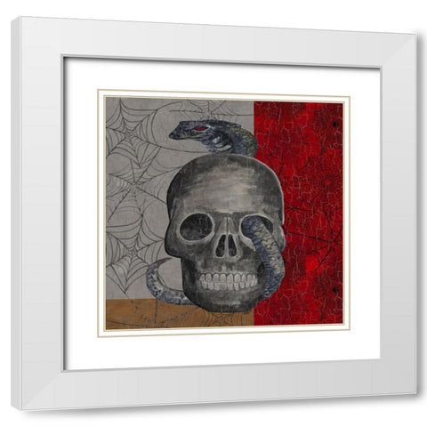 Something Wicked Skull  White Modern Wood Framed Art Print with Double Matting by Reed, Tara