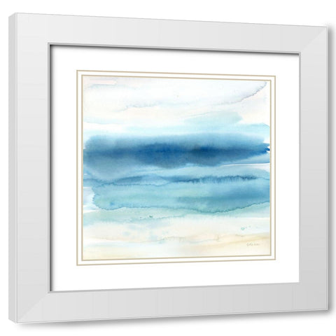 Indigo Seascape II White Modern Wood Framed Art Print with Double Matting by Coulter, Cynthia