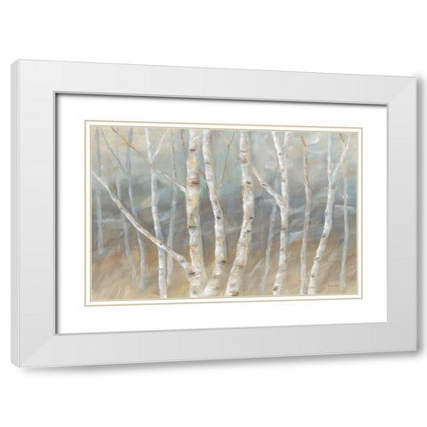 Silver Birch Landscape White Modern Wood Framed Art Print with Double Matting by Coulter, Cynthia
