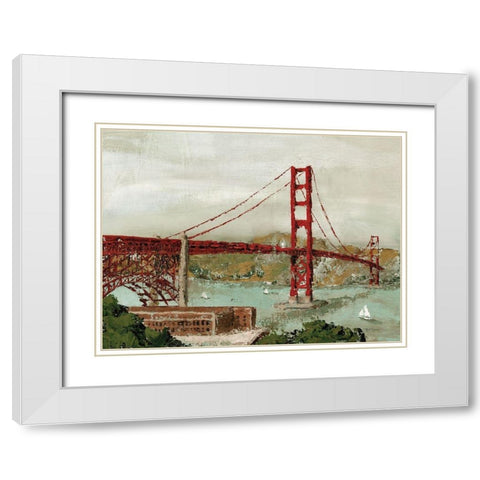 Golden Gate Bridge White Modern Wood Framed Art Print with Double Matting by Cusson, Marie Elaine