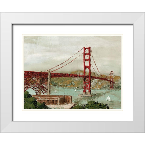 Golden Gate Bridge White Modern Wood Framed Art Print with Double Matting by Cusson, Marie Elaine